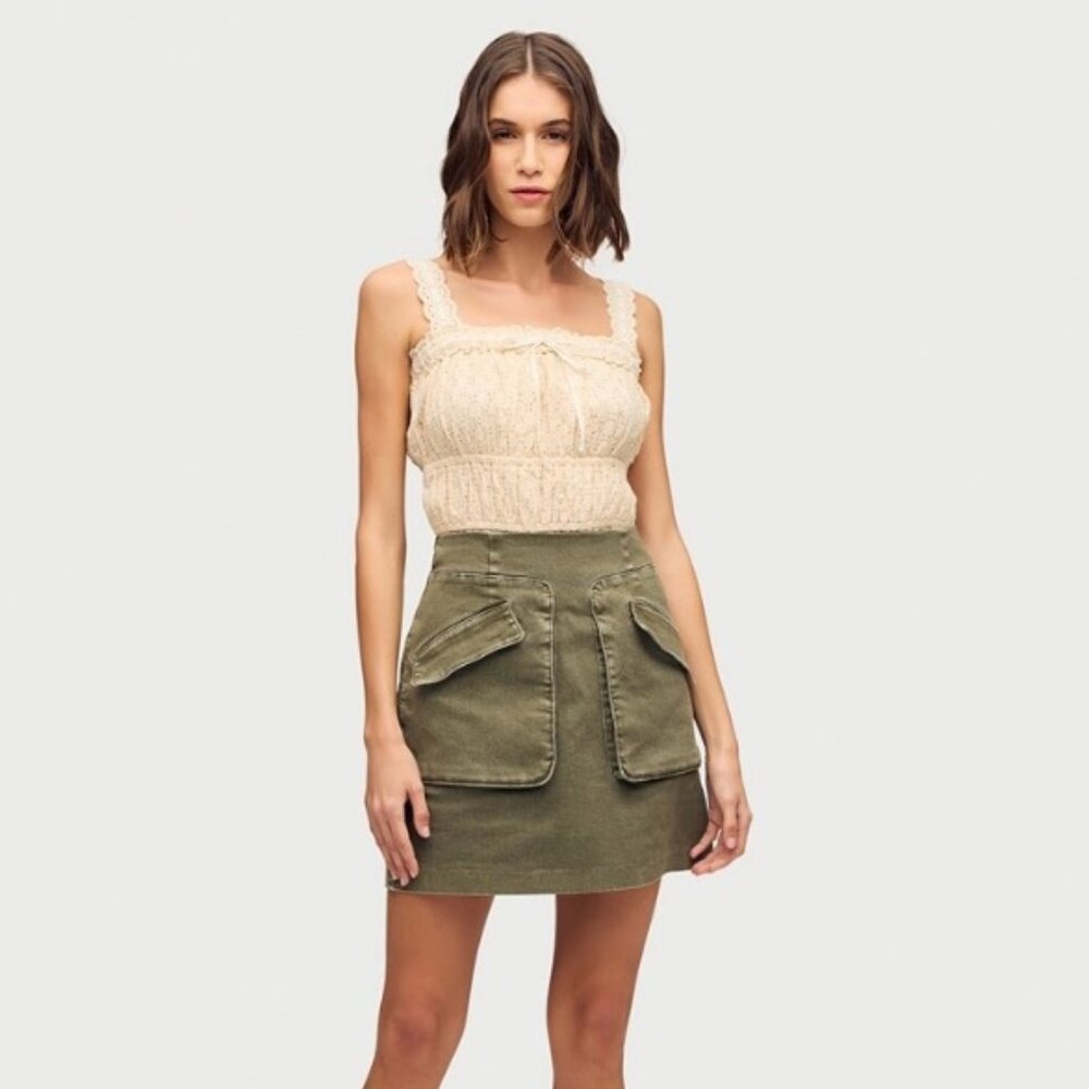 Sam Edelman NWT Celia Mini Skirt - Kalamata Olive